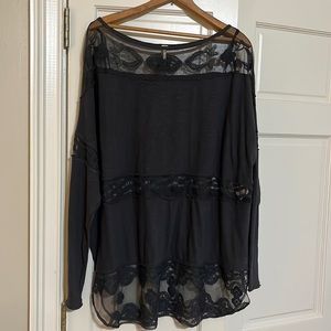 Free people lace detail blouse